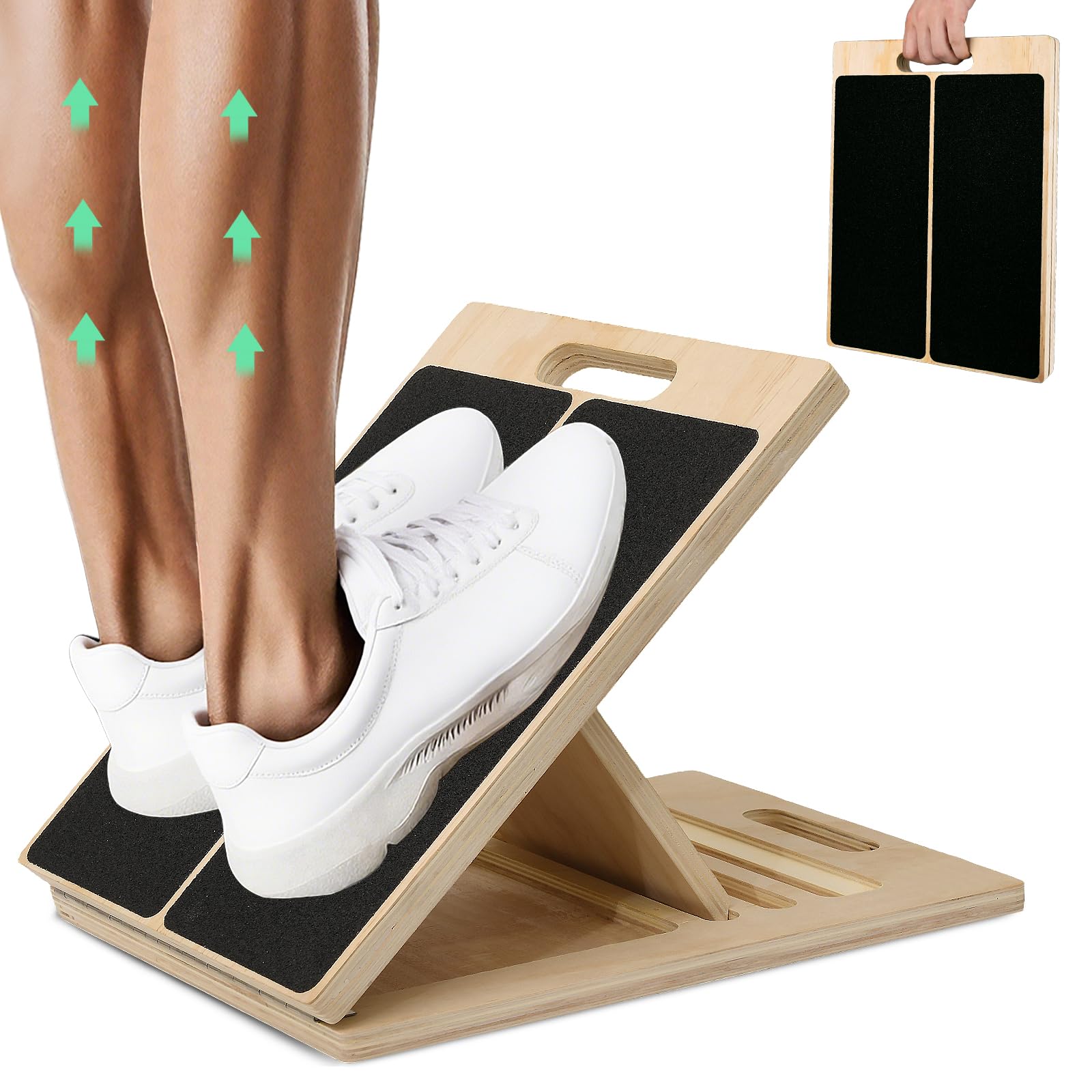 Balance Board Wobble - 2-in-1 Holz-Balance-Board & Wadenstrecker, Verstellbares Schrägbrett,