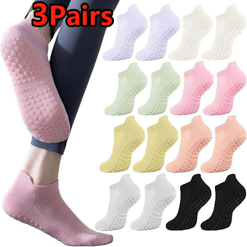 Pilates Yoga Hose - 3 Paar Yoga-Socken für Damen, atmungsaktive