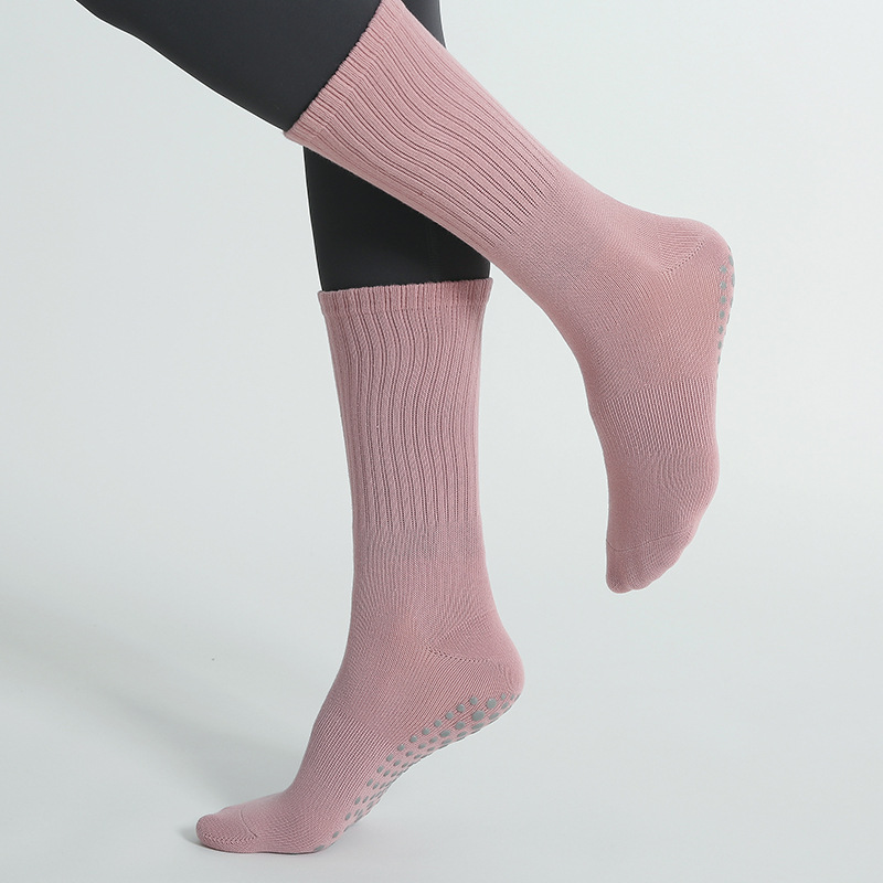 Pilates Yoga Hose - Mid-Tube-Yoga-Pilates-Socken mit Griffen für Damen, rutschfeste