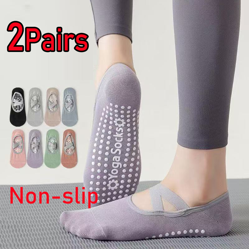 Pilates Yoga Hose - 1/2 Paar atmungsaktive Yoga-Socken für Damen,