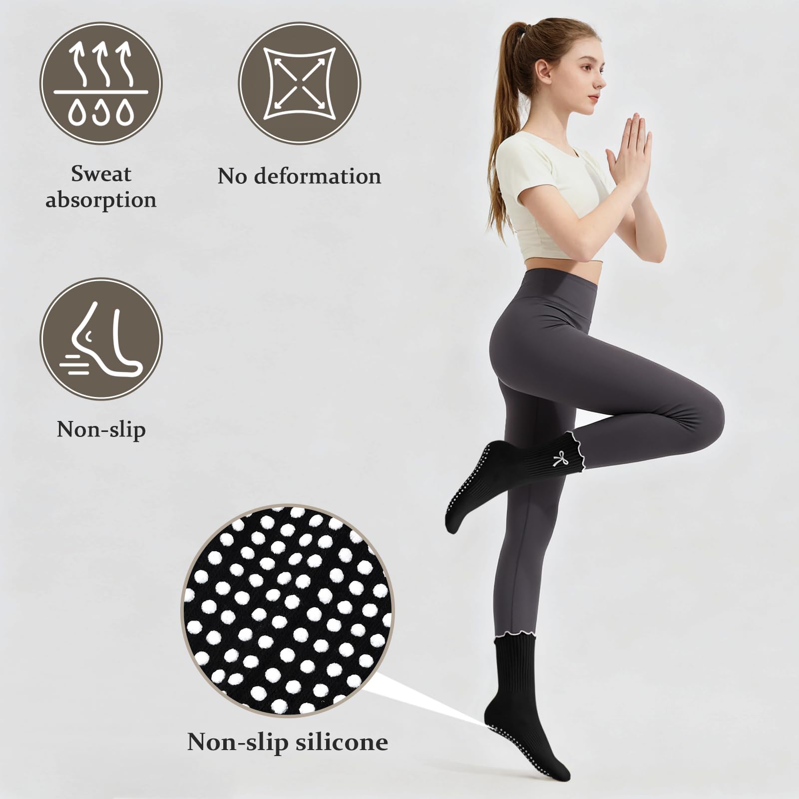 3 Paar rutschfeste Pilates-Soc – Pilates Yoga Hose Bewertung und Preis